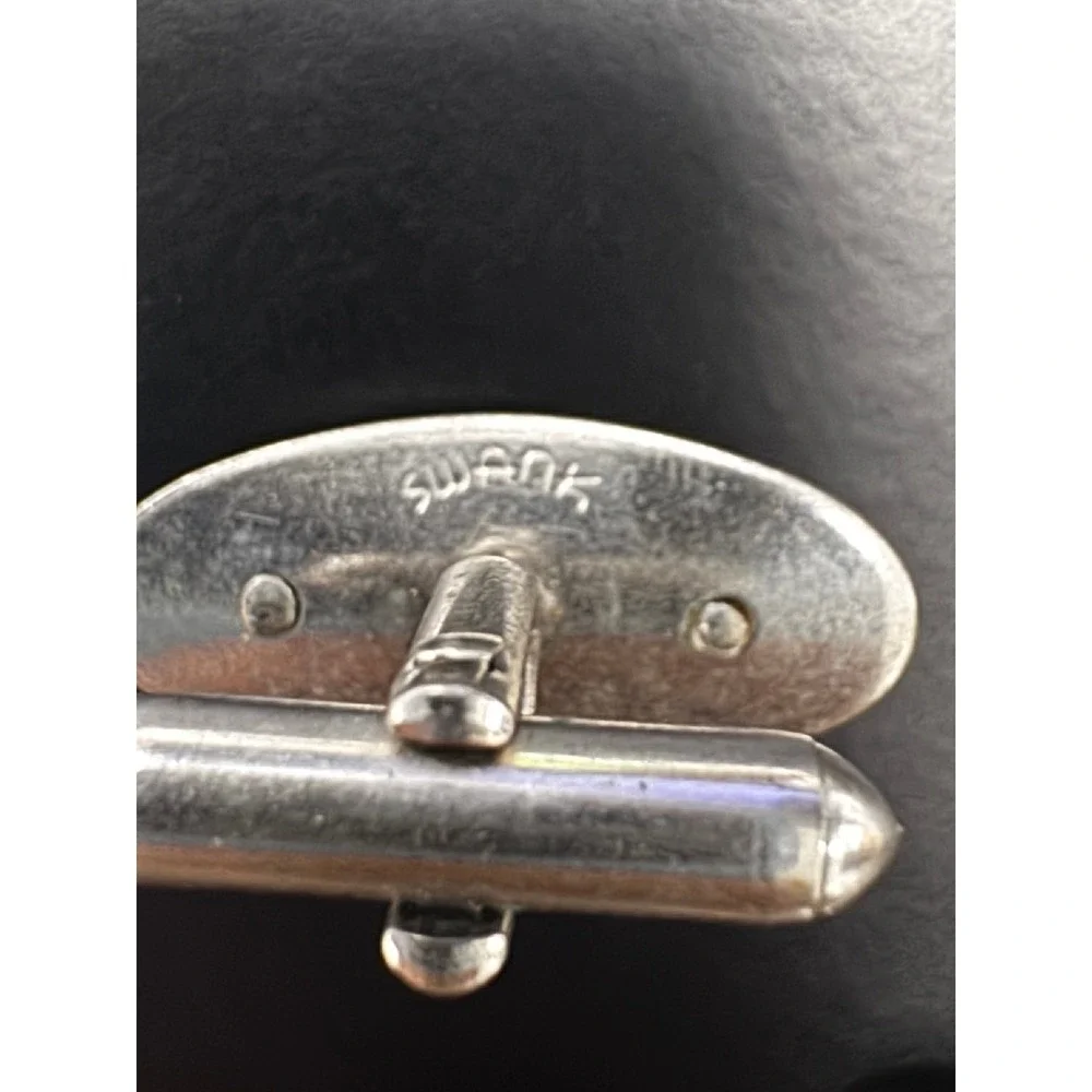 Vintage Swank Tony Name Cufflinks Tie Clip Set Two-Tone Silver Gold 50s 60s